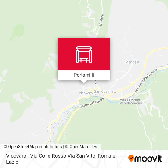 Mappa Vicovaro | Via Colle Rosso Via San Vito