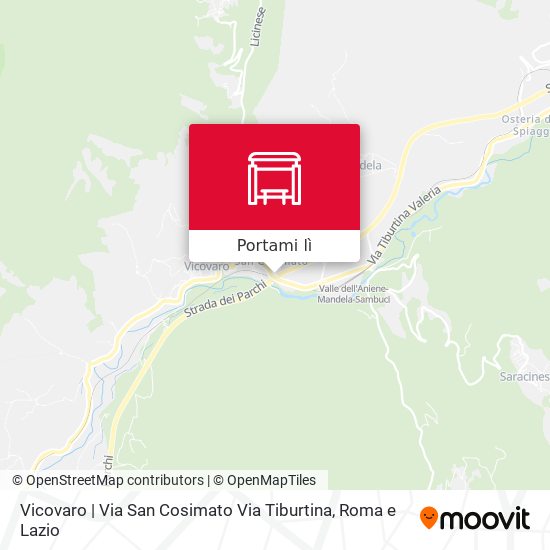 Mappa Vicovaro | Via San Cosimato Via Tiburtina