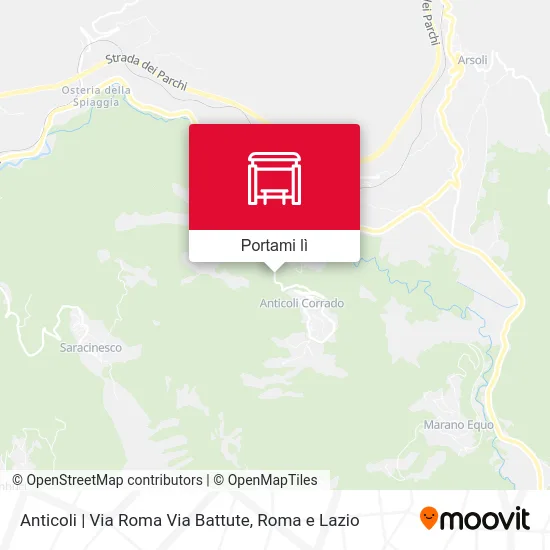 Mappa Anticoli | Via Roma Via Battute