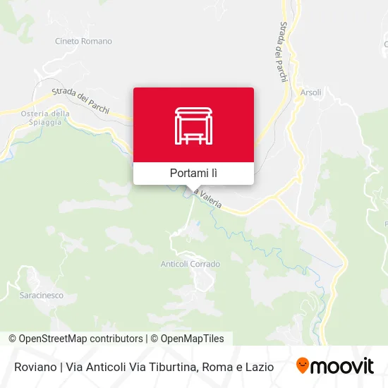 Mappa Roviano | Via Anticoli Via Tiburtina