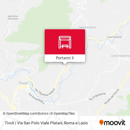 Mappa Tivoli | Via San Polo Viale Platani