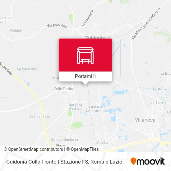 Mappa Guidonia Colle Fiorito | Stazione FS