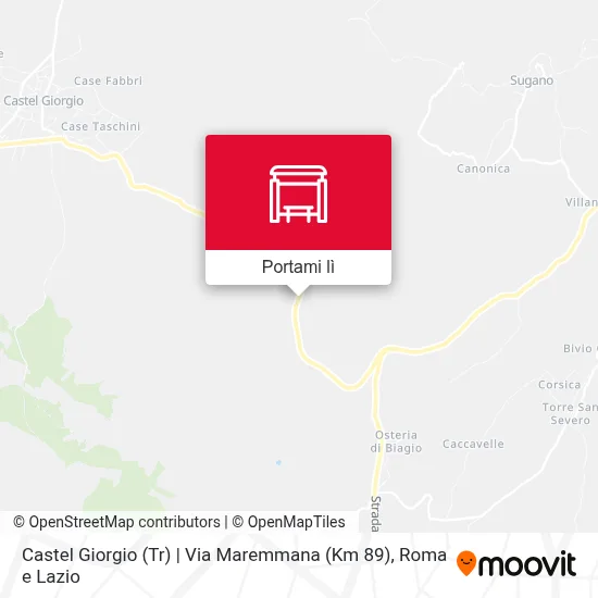 Mappa Castel Giorgio (Tr) | Via Maremmana (Km 89)