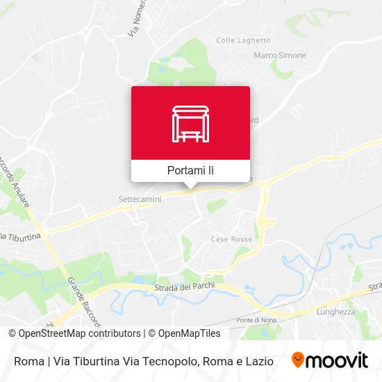 Mappa Roma | Via Tiburtina Via Tecnopolo