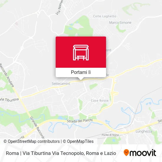 Mappa Roma | Via Tiburtina Via Tecnopolo