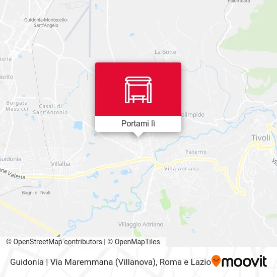 Mappa Guidonia | Via Maremmana (Villanova)