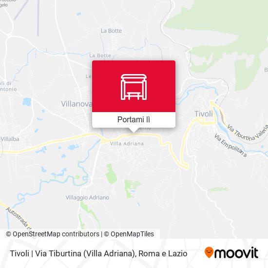 Mappa Tivoli | Via Tiburtina (Villa Adriana)