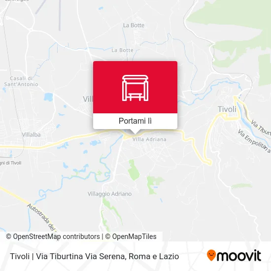 Mappa Tivoli | Via Tiburtina Via Serena