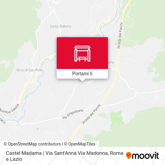 Mappa Castel Madama | Via Sant'Anna Via Madonna