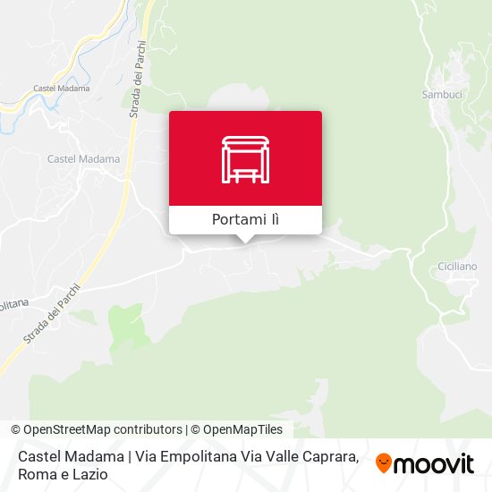 Mappa Castel Madama | Via Empolitana Via Valle Caprara