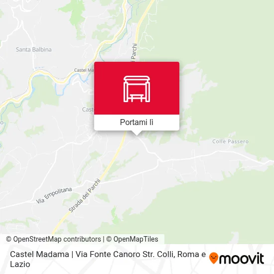 Mappa Castel Madama | Via Fonte Canoro Str. Colli