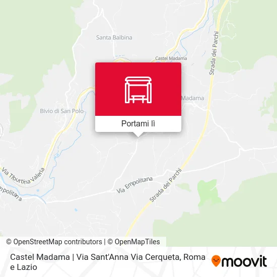 Mappa Castel Madama | Via Sant'Anna Via Cerqueta