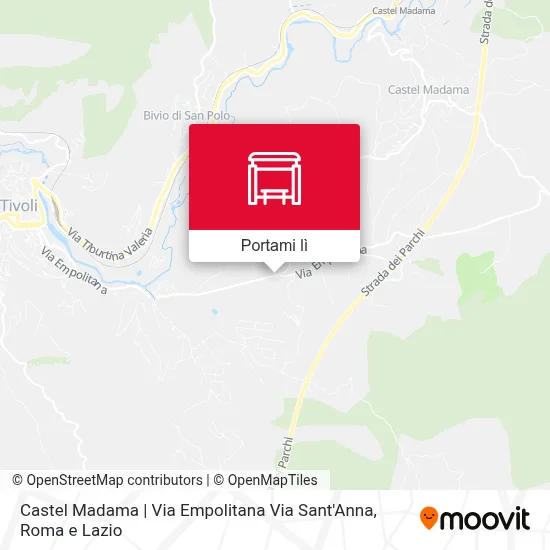 Mappa Castel Madama | Via Empolitana Via Sant'Anna
