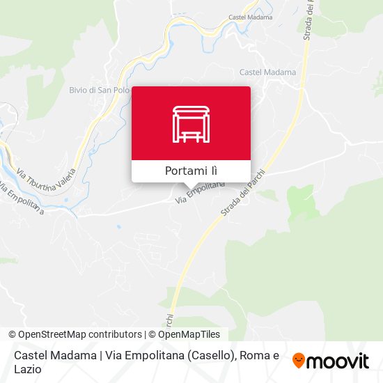 Mappa Castel Madama | Via Empolitana (Casello)