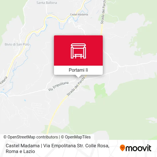 Mappa Castel Madama | Via Empolitana Str. Colle Rosa