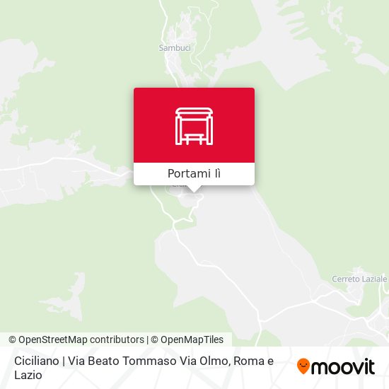 Mappa Ciciliano | Via Beato Tommaso Via Olmo