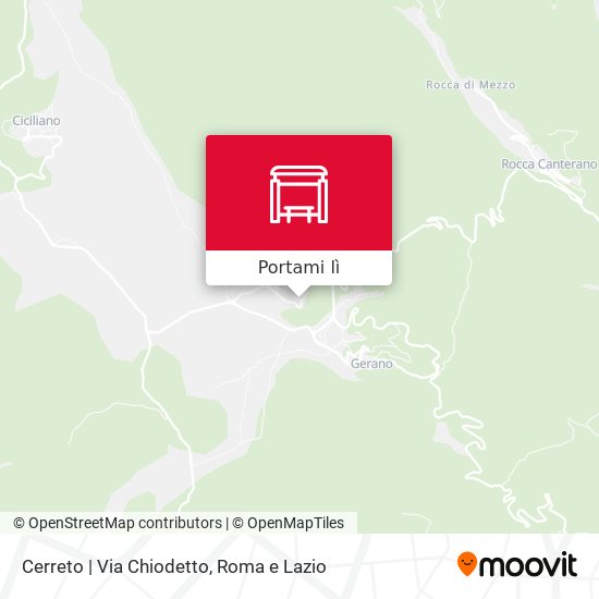 Mappa Cerreto | Via Chiodetto