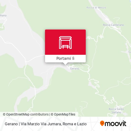 Mappa Gerano | Via Marzio Via Jumara