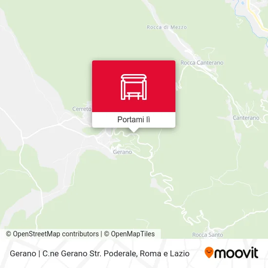 Mappa Gerano | C.ne Gerano Str. Poderale