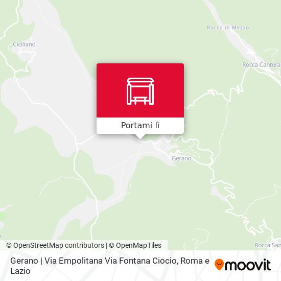 Mappa Gerano | Via Empolitana Via Fontana Ciocio