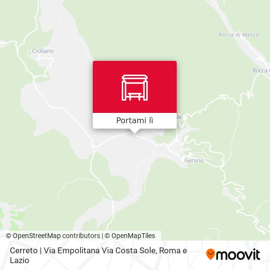 Mappa Cerreto | Via Empolitana Via Costa Sole