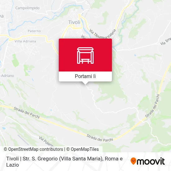 Mappa Tivoli | Str. S. Gregorio (Villa Santa Maria)
