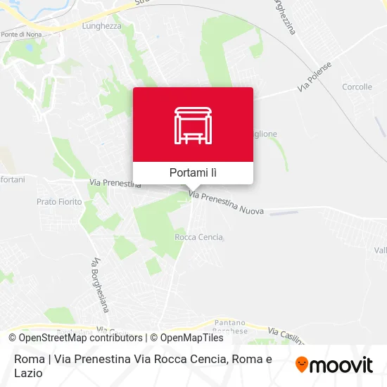 Mappa Roma | Via Prenestina Via Rocca Cencia