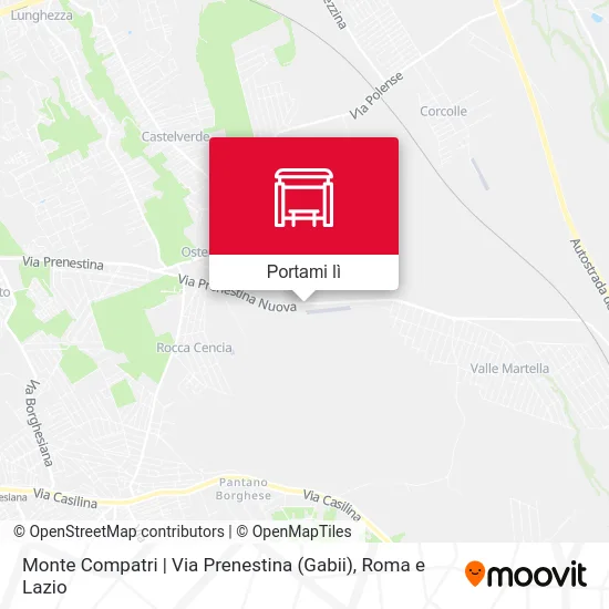 Mappa Monte Compatri | Via Prenestina (Gabii)