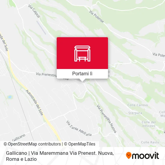 Mappa Gallicano | Via Maremmana Via Prenest. Nuova