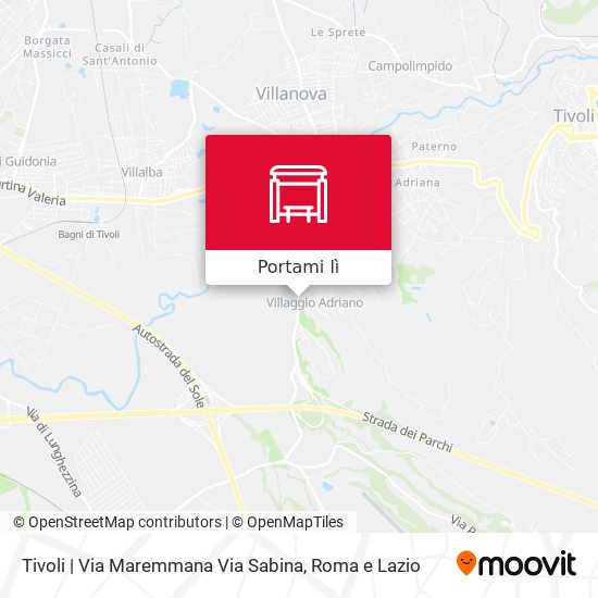 Mappa Tivoli | Via Maremmana Via Sabina