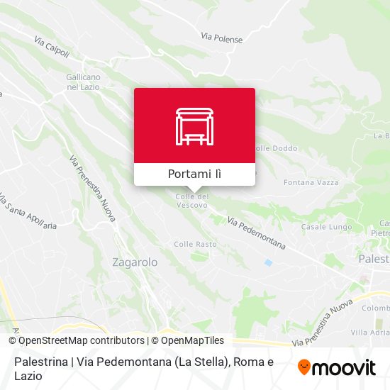 Mappa Palestrina | Via Pedemontana (La Stella)
