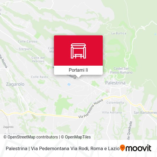 Mappa Palestrina | Via Pedemontana Via Rodi