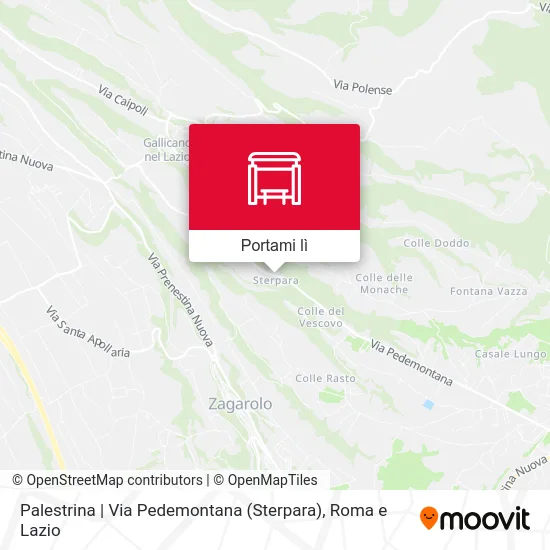 Mappa Palestrina | Via Pedemontana (Sterpara)