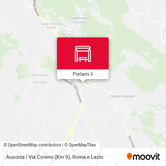 Mappa Ausonia | Via Coreno (Km 9)