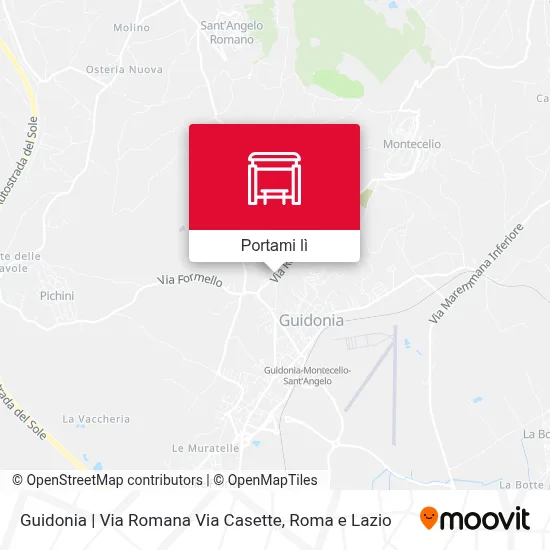 Mappa Guidonia | Via Romana Via Casette