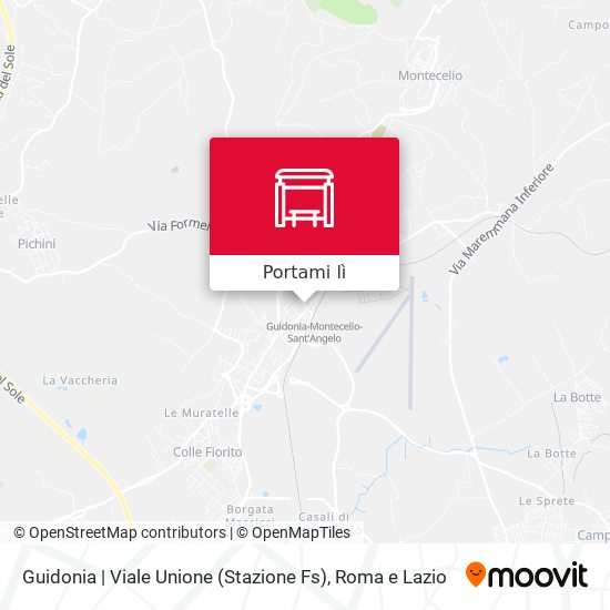 Mappa Guidonia | Viale Unione (Stazione Fs)