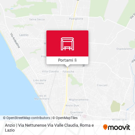 Mappa Anzio | Via Nettunense Via Valle Claudia