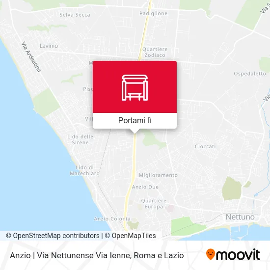 Mappa Anzio | Via Nettunense Via Ienne