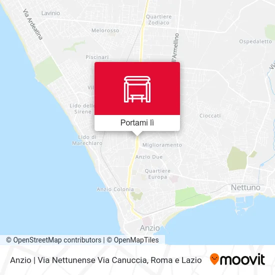 Mappa Anzio | Via Nettunense Via Canuccia