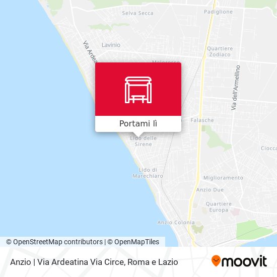 Mappa Anzio | Via Ardeatina Via Circe