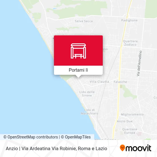 Mappa Anzio | Via Ardeatina Via Robinie