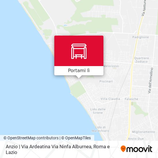 Mappa Anzio | Via Ardeatina Via Ninfa Alburnea