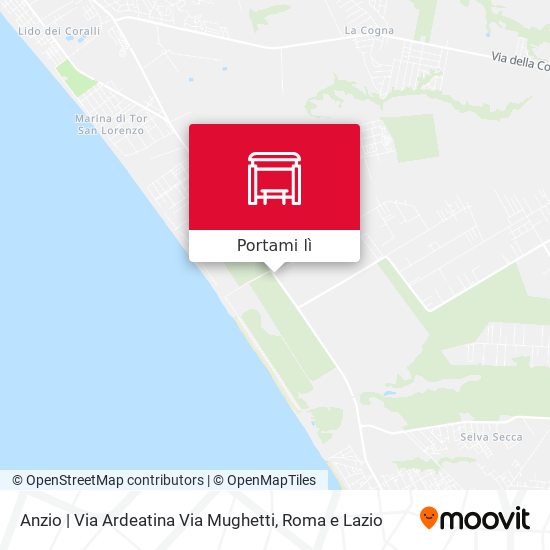 Mappa Anzio | Via Ardeatina Via Mughetti
