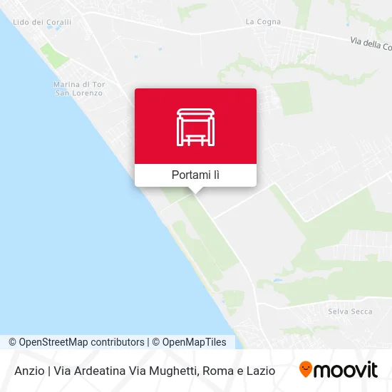 Mappa Anzio | Via Ardeatina Via Mughetti