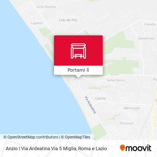 Mappa Anzio | Via Ardeatina Via 5 Miglia