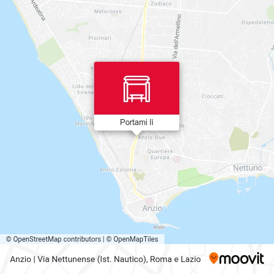 Mappa Anzio | Via Nettunense (Ist. Nautico)