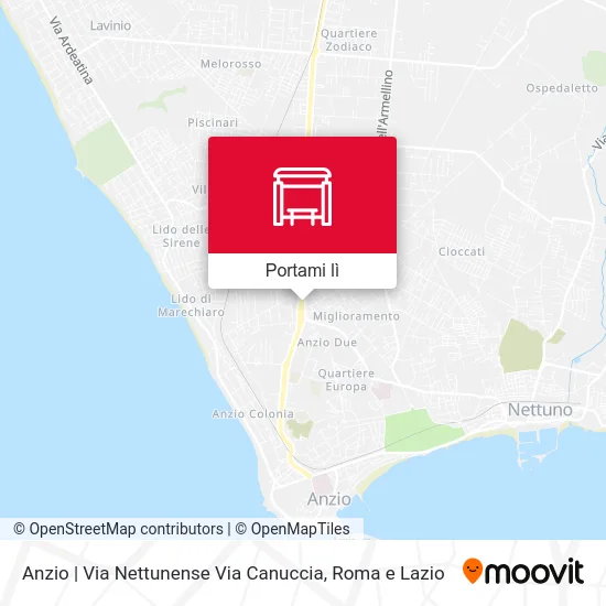 Mappa Anzio | Via Nettunense Via Canuccia