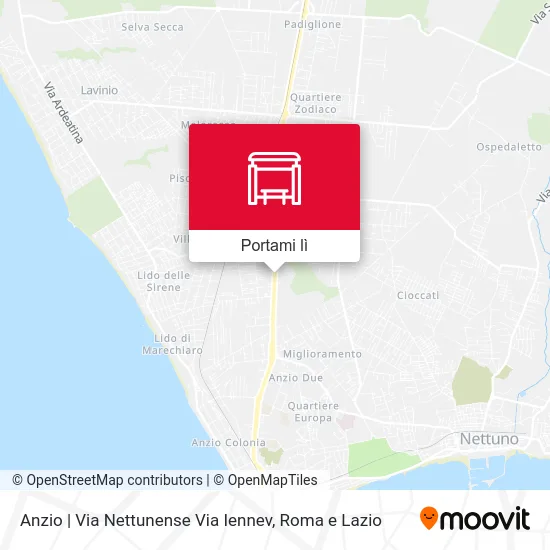 Mappa Anzio | Via Nettunense Via Iennev