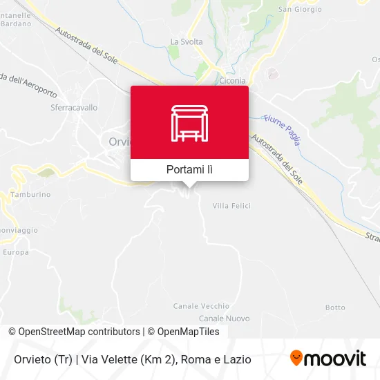 Mappa Orvieto (Tr) | Via Velette (Km 2)