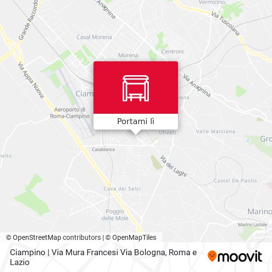Mappa Ciampino | Via Mura Francesi Via Bologna
